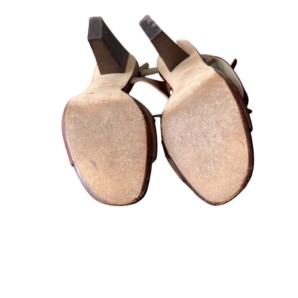 MAX STUDIO Sandal Womens Sz 8.5 Brown Leather Cognac Spring Summer - Picture 10 of 10